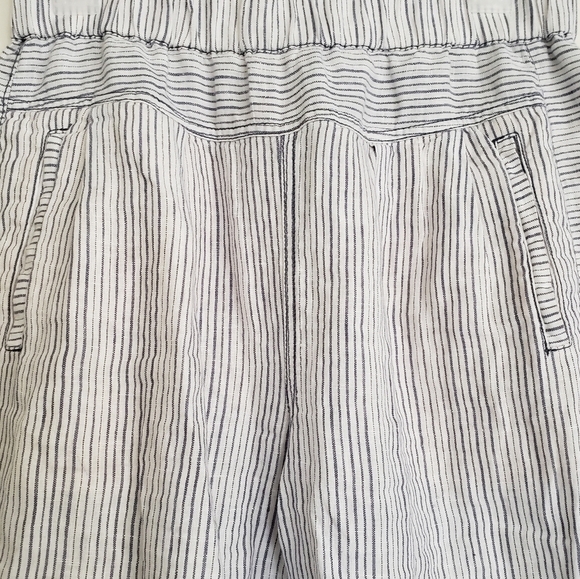 Hei Hei Linen Pants White & Blue Striped Pull On Womens Size XS Extra Small - Picture 4 of 12